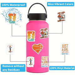 60pcs Girl Basketball Stickers Water Bottle Laptop Stickers For Girls