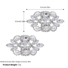 Crystal Shoe Buckles Women Faux Pearl Shoe Clips DIY Craft Decoration