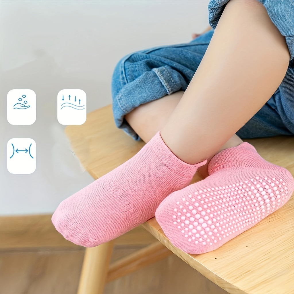 6 Pairs Non Slip Grip Ankle Socks for Baby Boys