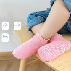 6 Pairs Non Slip Grip Ankle Socks for Baby Boys