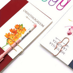 10pcs Metal Pen Clip Multifunctional Golden Pen Clip Office Stationery Tool