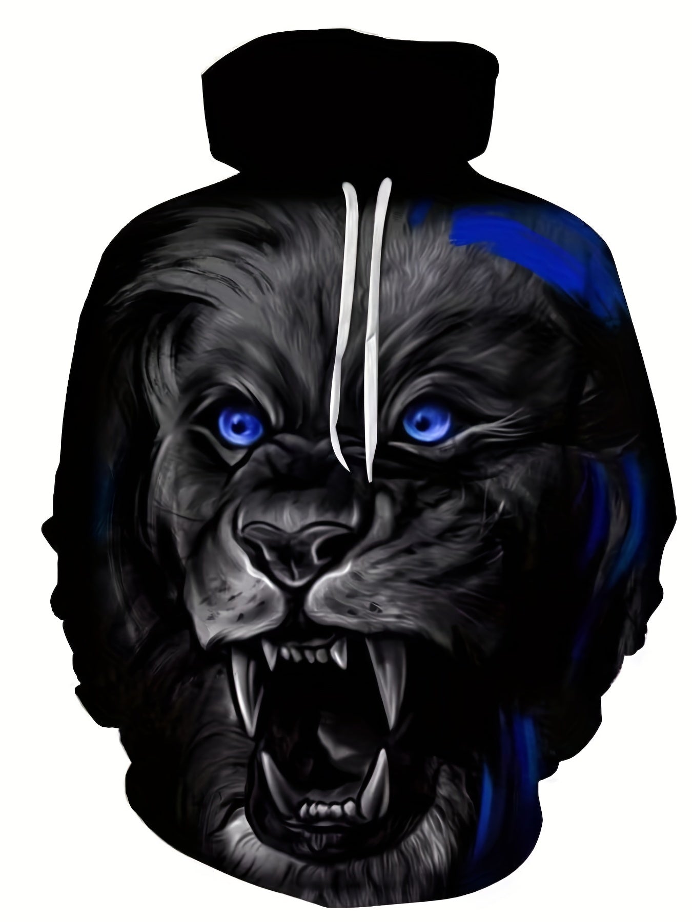 Men's Wolf Graphic Hoodie Active Slightly Stretch Breathable Hooded Sweatshirt
