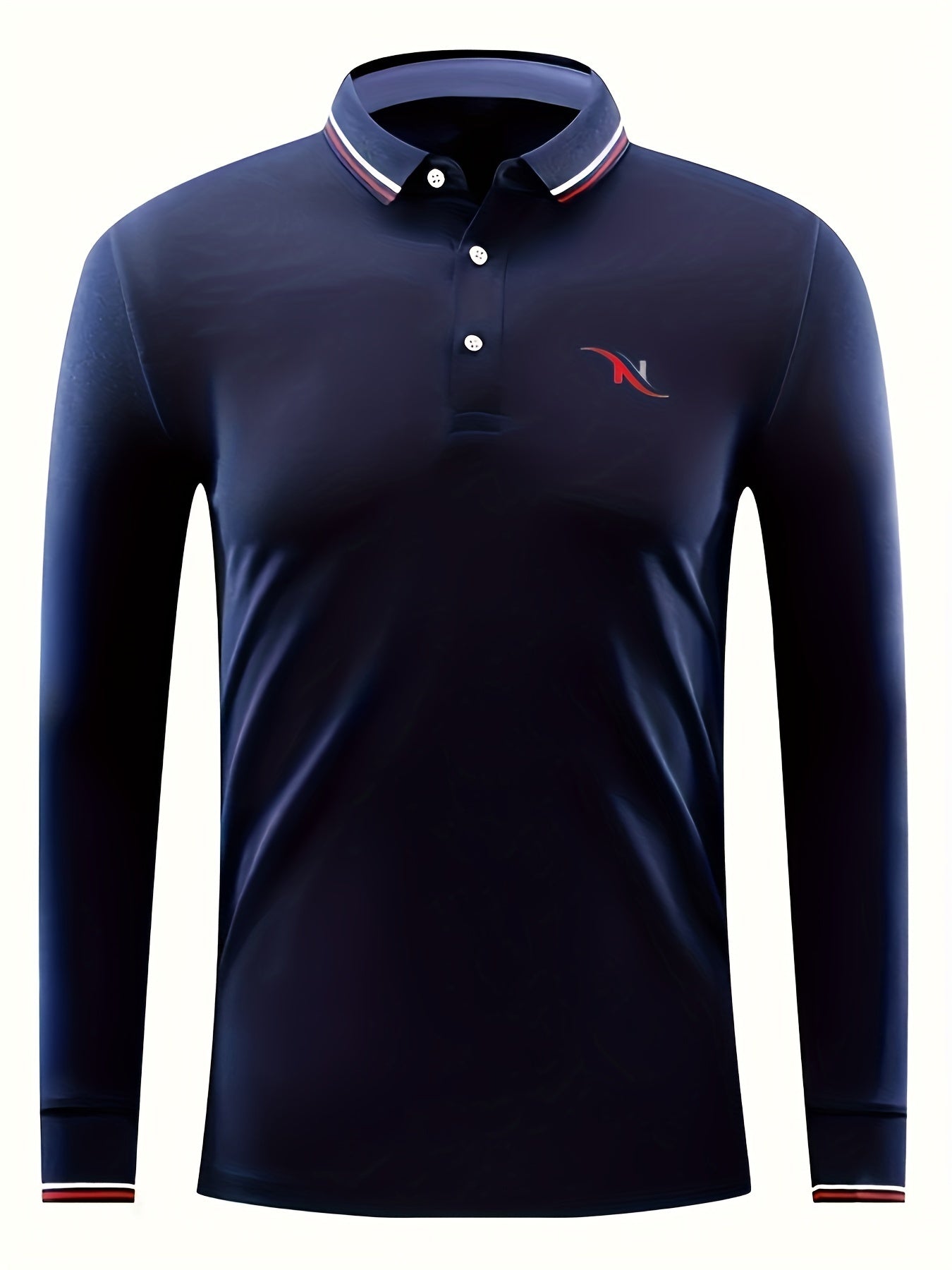 Men's Slide Print Polo Shirt Casual Breathable Button Up Lapel