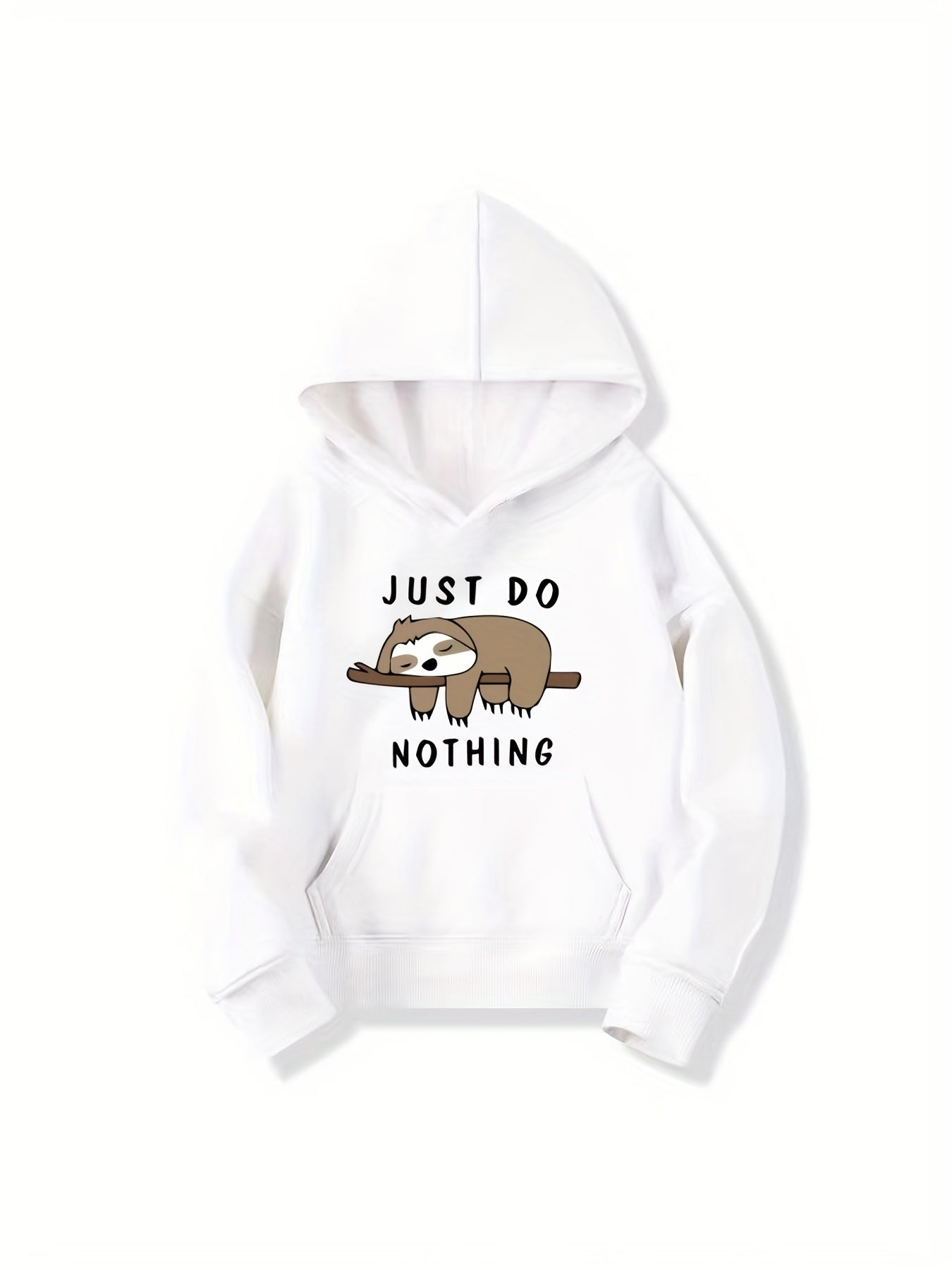 Girls Sloth Print Hooded Sweatshirt Top Long Sleeve Pullovers