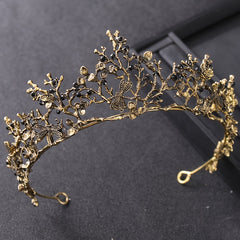Vintage Golden Dragonfly Tiara Whimsical Fairy Crown Bridal Floral Tiara
