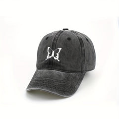Unisex Butterfly Embroidered Baseball Cap for Outdoor Sport