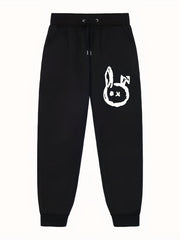 Rabbit Pattern Joggers Loose Fit Drawstring Pants