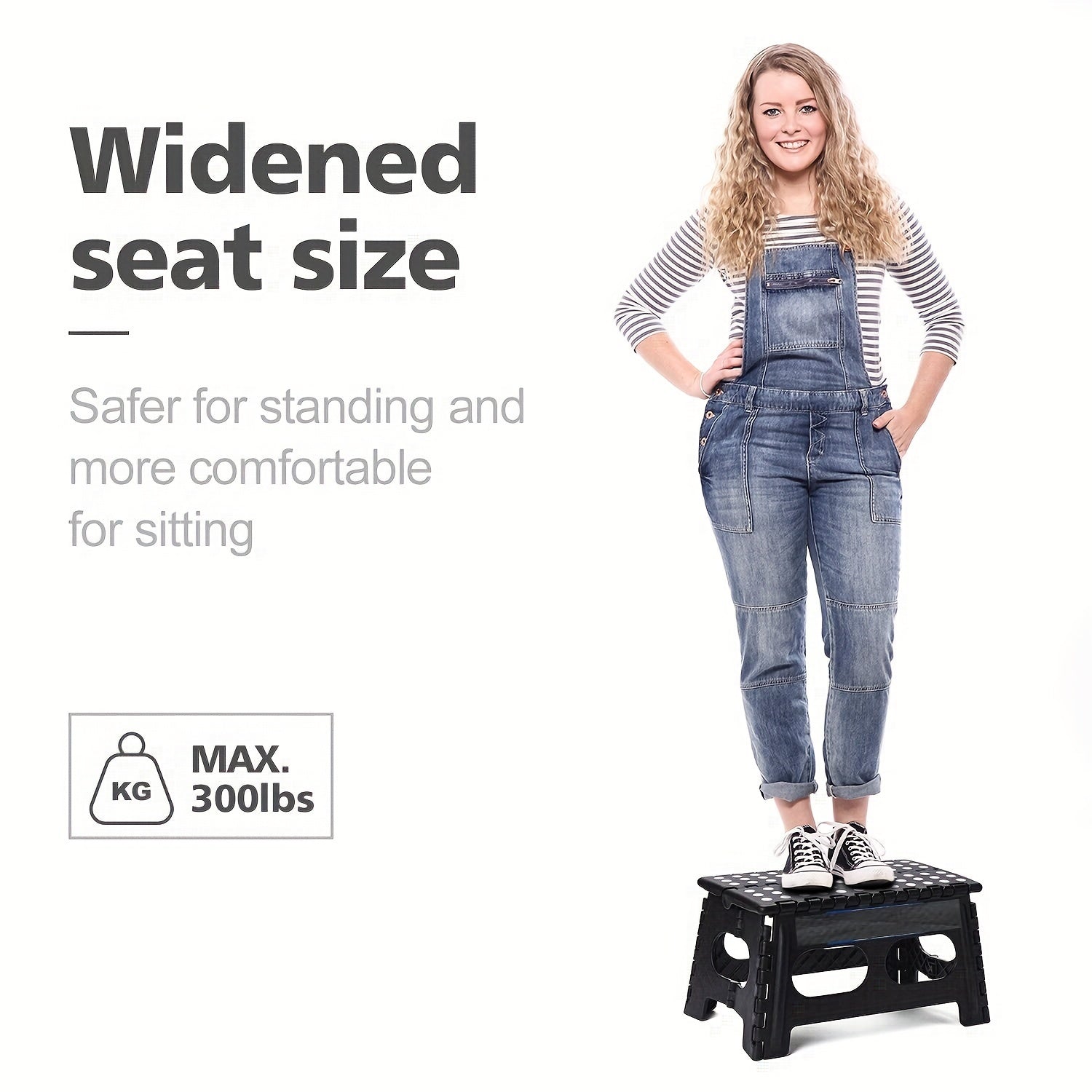 1pc Widened Folding Stools Portable Handle Plastic Foldable Chair