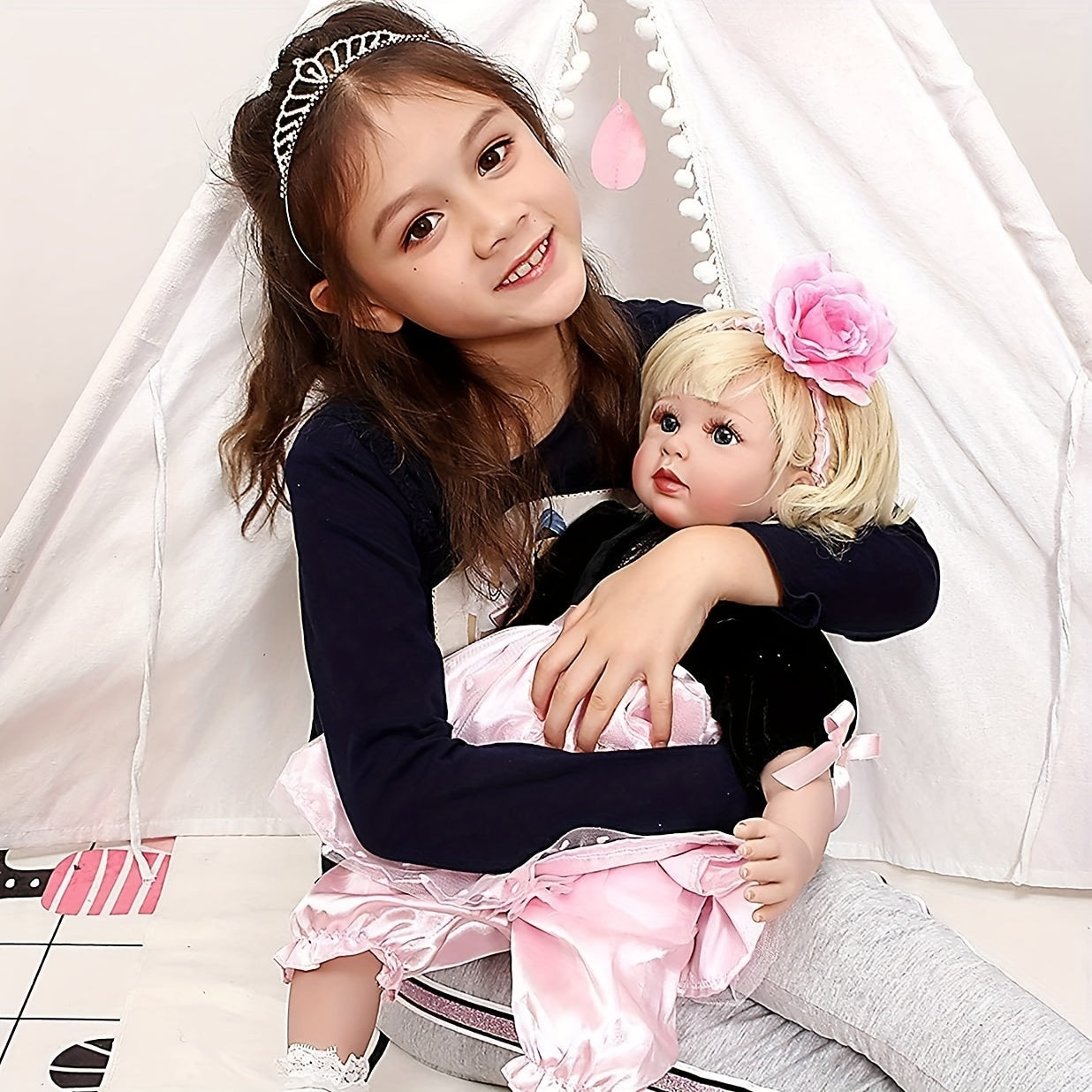 22 Inch Reborn Doll Soft Vinyl Silicone Lifelike Reborn Baby Toddler Toy