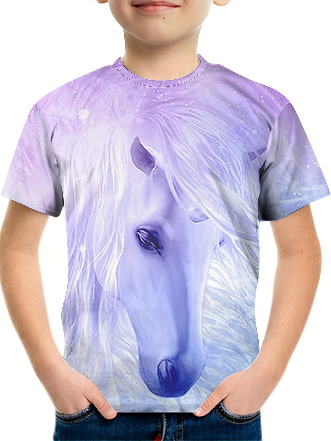 Gradient Horse Graphic T shirt For Boys