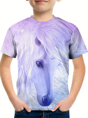 Gradient Horse Graphic T shirt For Boys