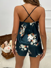 Floral Satin Cami & Shorts Pajama Set