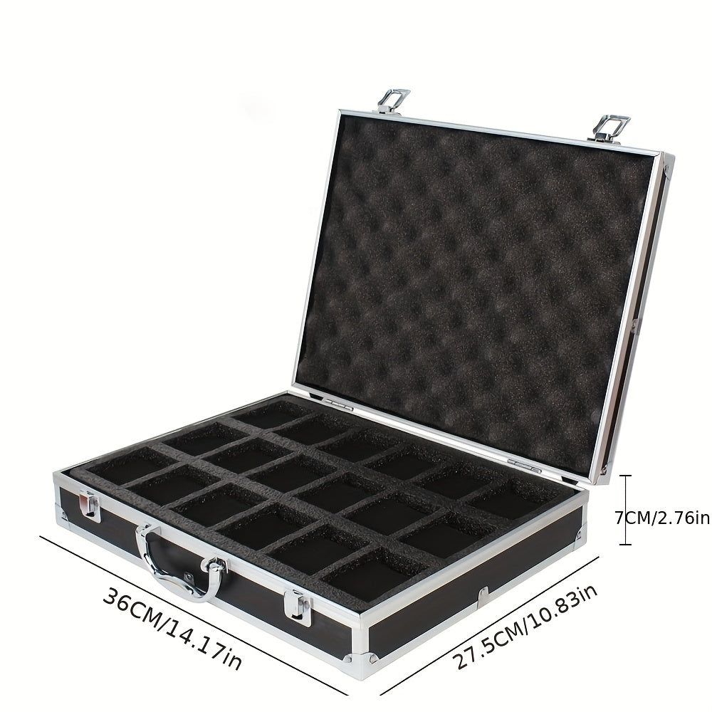 10 18 Slot Aluminum Watch Storage Box Men Collector Portable Display