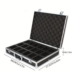 10 18 Slot Aluminum Watch Storage Box Men Collector Portable Display