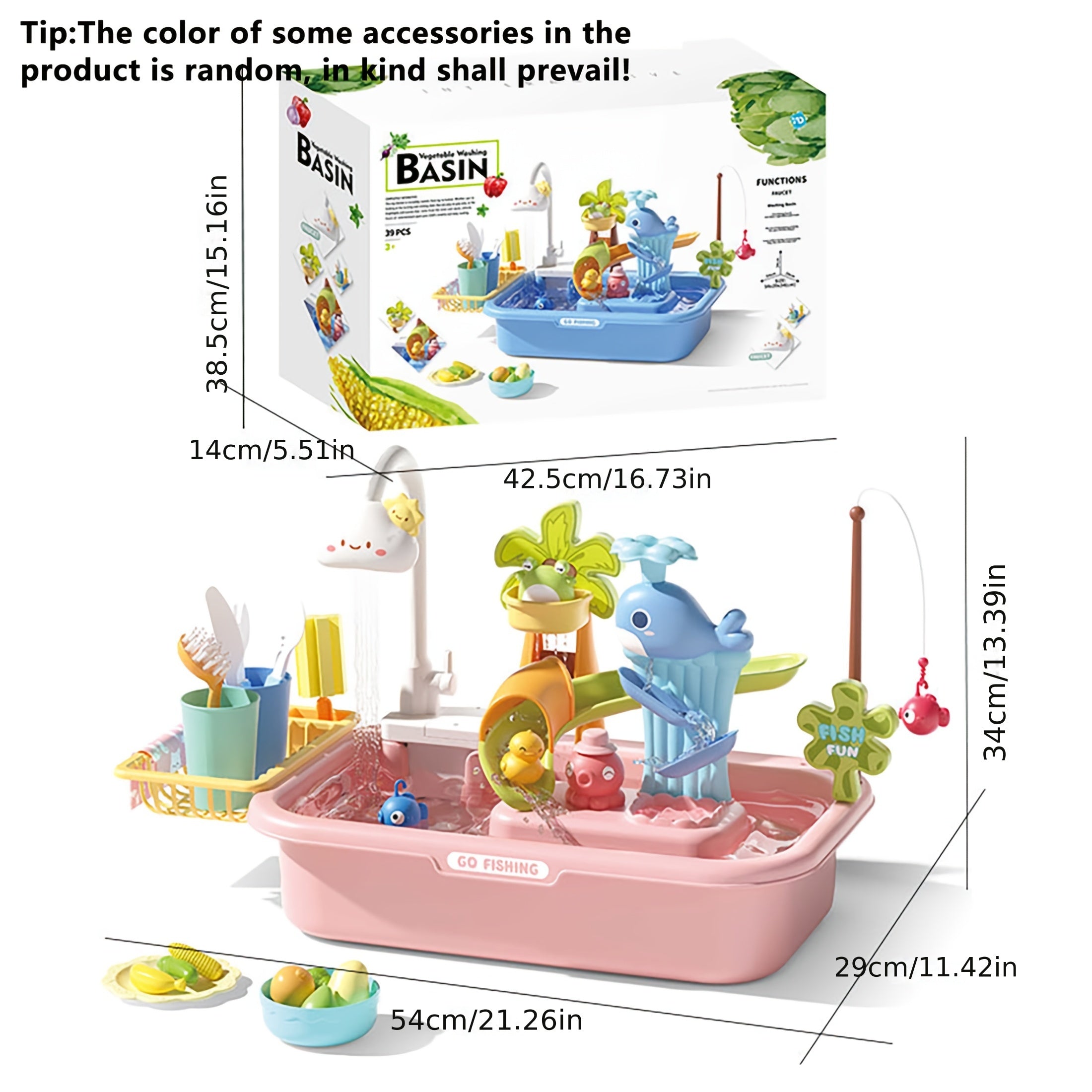 Kids Fishing Toy Sandbox Water Table Toy for Pretend Play