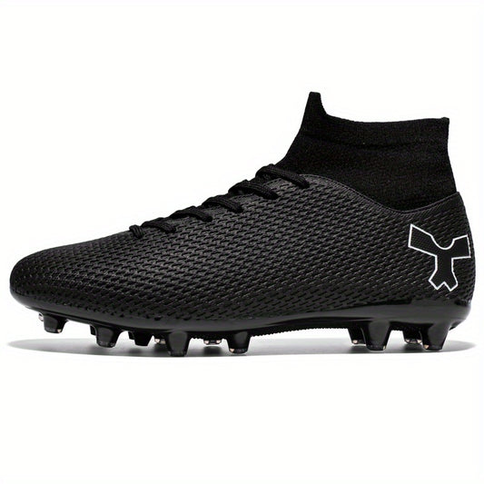 High Top AG Cleat Football Boots for Men Anti Skid Breathable Lace Up Soccer Cle