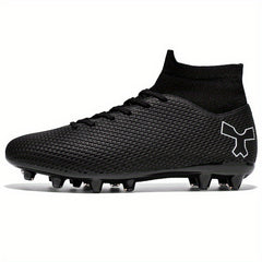 High Top AG Cleat Football Boots for Men Anti Skid Breathable Lace Up Soccer Cle