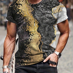 Men's 3D Abstract Graphic T-shirt Mid Stretch Tee For Outdoor