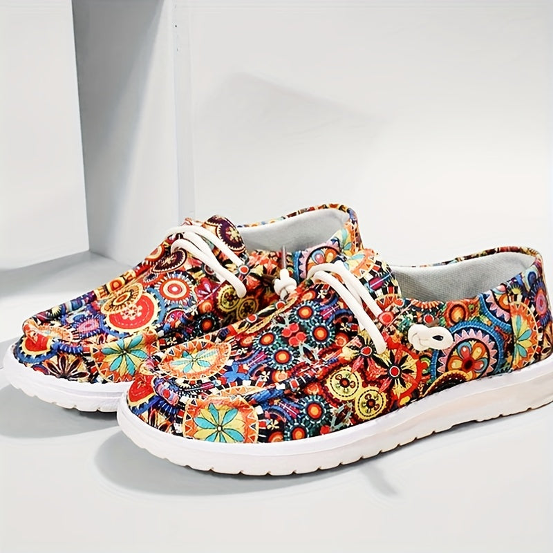 Women's Colorful Floral Canvas Low Top Shoes