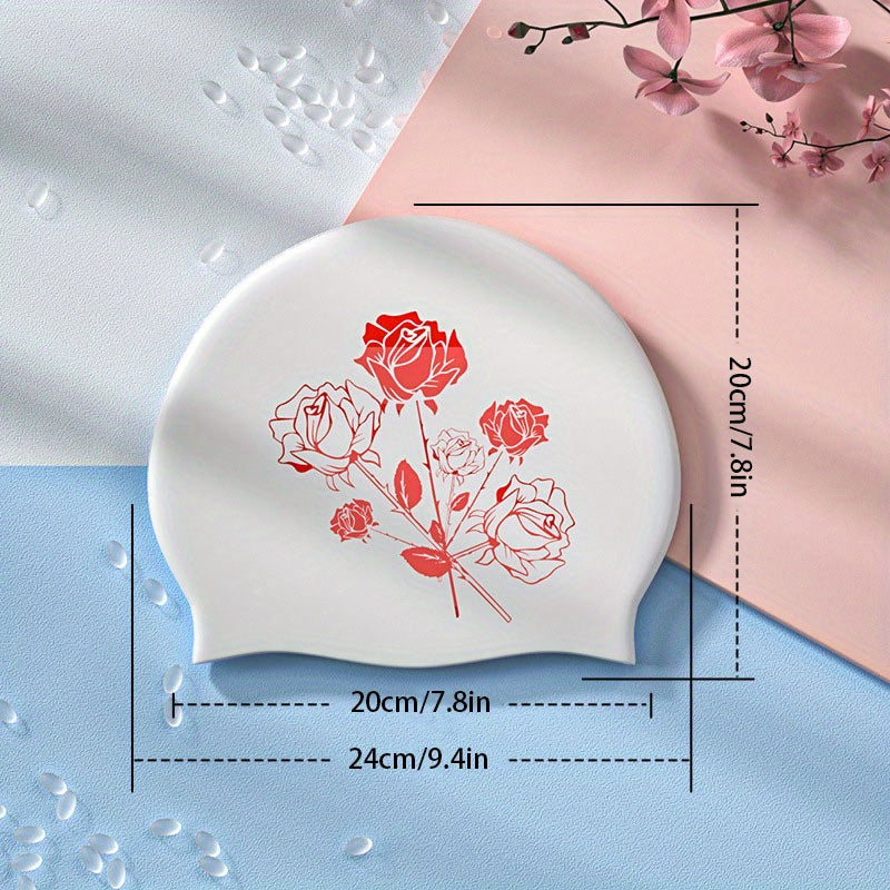 Women's Silicone Swim Cap Large Size Ear Protection