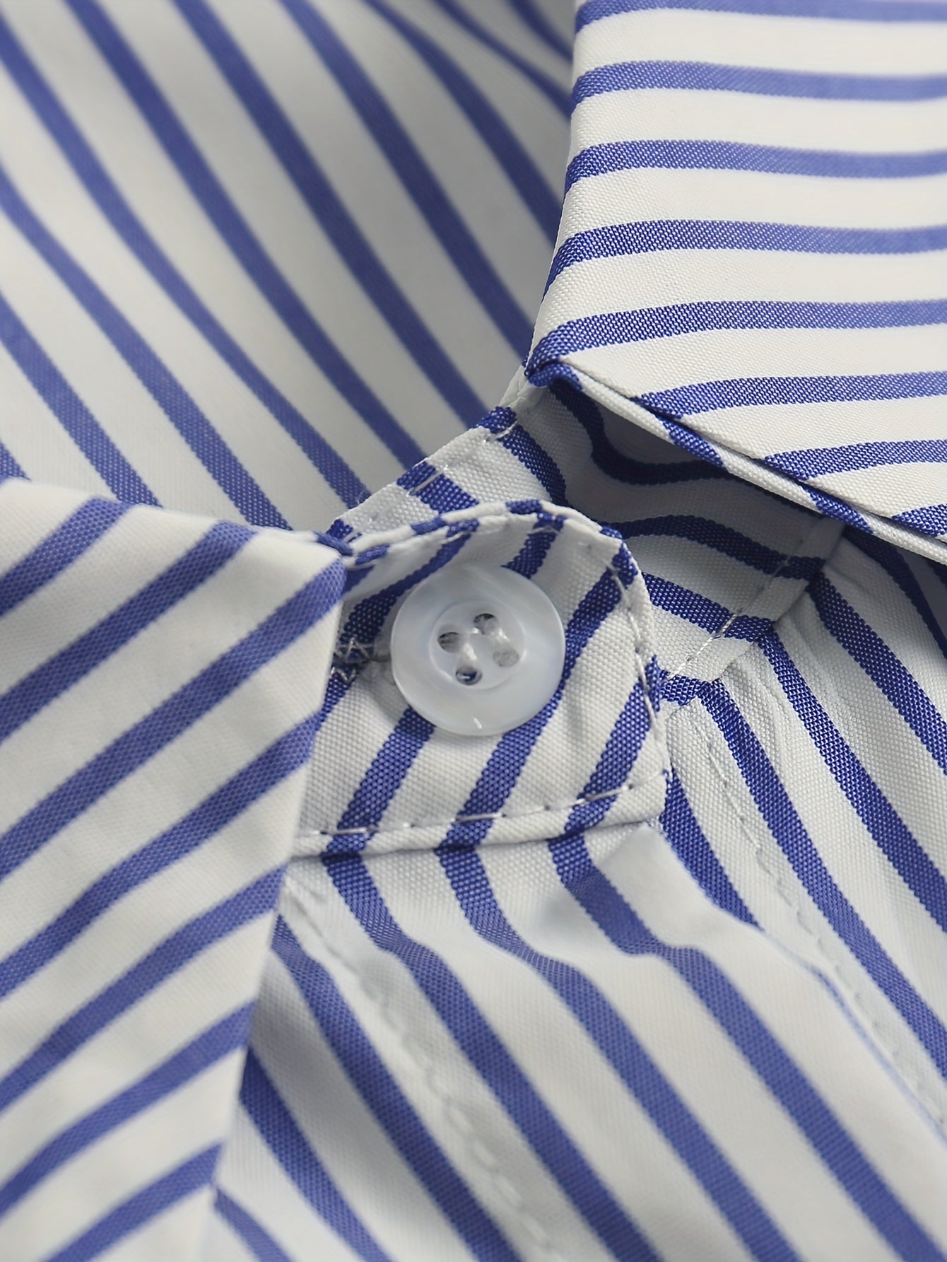 Stripe Print Button Up Long Sleeve Blouse