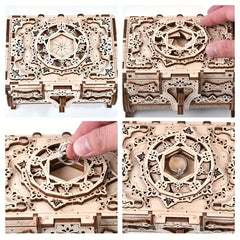 DIY 3D Wooden Puzzle Treasure Box Assembly Kit for Adults