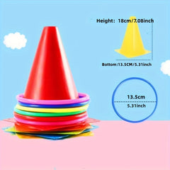 Throwing Game with 5 Soft Marking Buckets and 10-20 Mixed Furrels