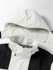 Men's Block Hooded Jacket for Autumn and Winter