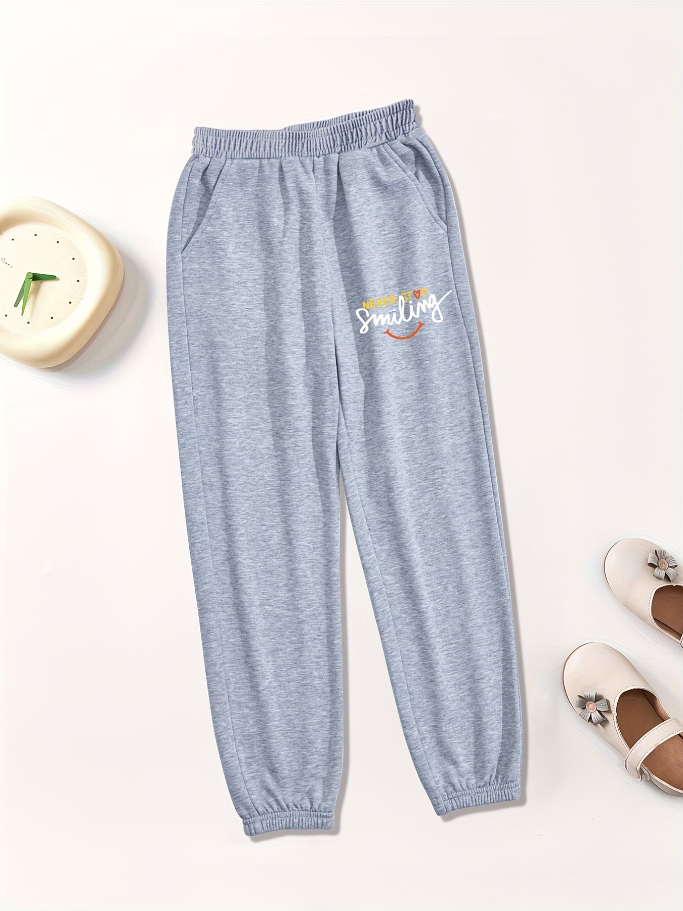Girls' Letter Print Joggers Sweatpants Street Style