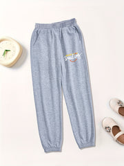 Girls' Letter Print Joggers Sweatpants Street Style