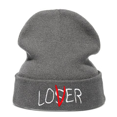 Men's Winter Knitted Embroidered Beanie Hat for Thermal Warmth
