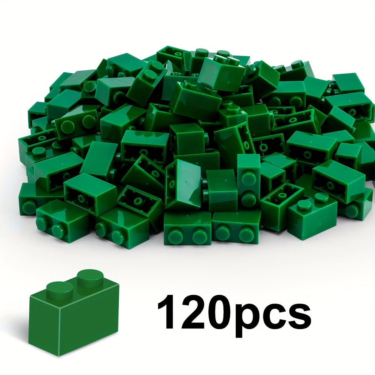 120pcs 1x2 Building Blocks 16 Colors Pink Orange Yellow Green Purple ABS Plastic