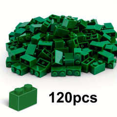 120pcs 1x2 Building Blocks 16 Colors Pink Orange Yellow Green Purple ABS Plastic