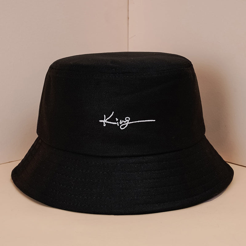 Solid King Embroidered Bucket Hat