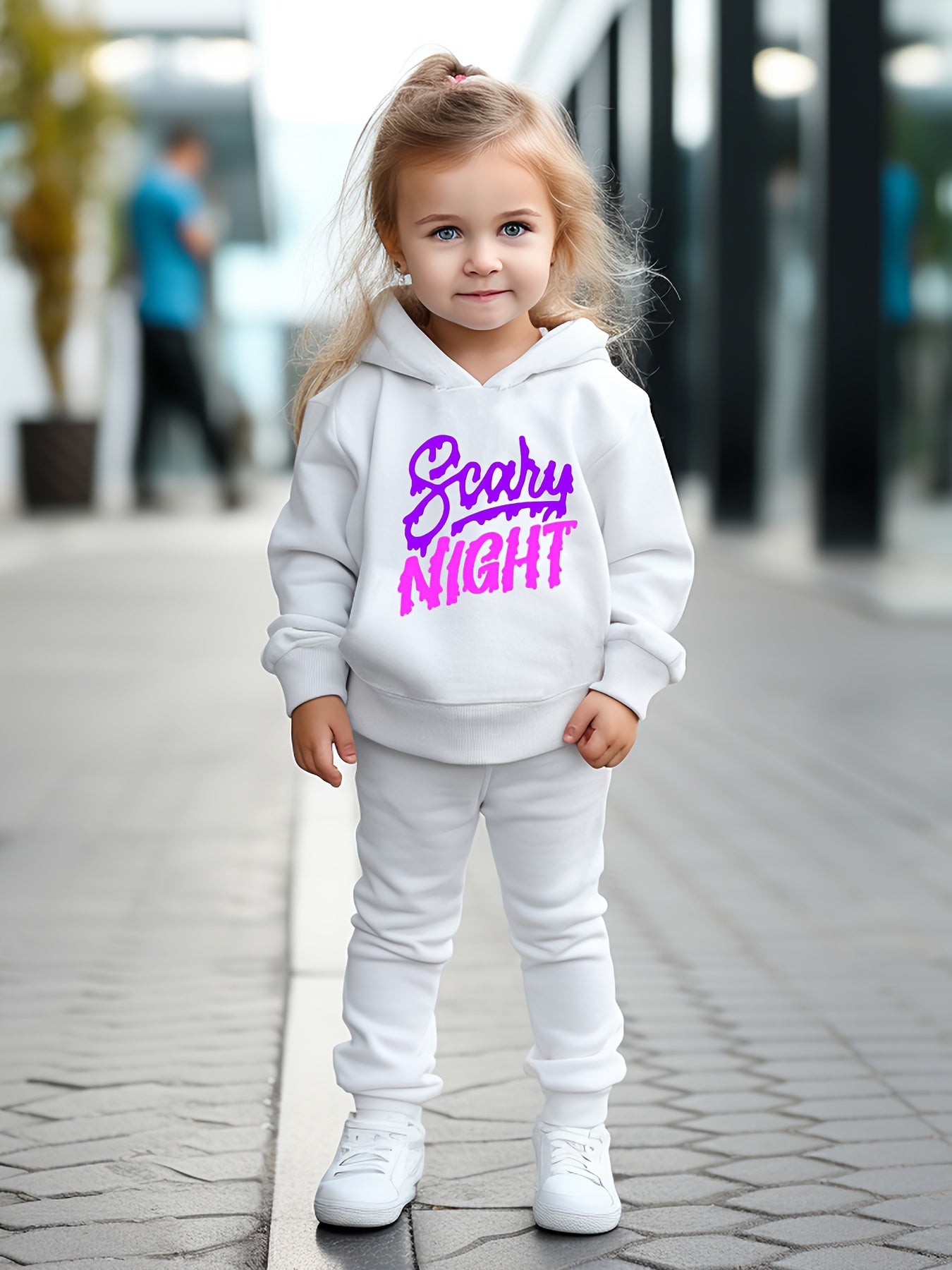 OERYUI 2pc Activewear Set SCARY NIGHT Print Hoodies Pants Set