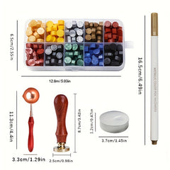 Tree Pattern Seal Stamp Kit Fire Lacquer Brass Seal Stamp Wax Set