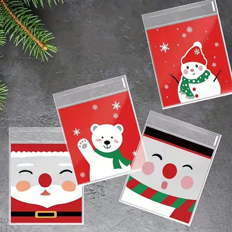 100pcs Christmas Snack Cookie Bags for Cookie Packing