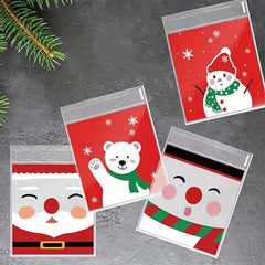 100pcs Christmas Snack Cookie Bags for Cookie Packing