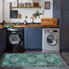 Boho Medallion Laundry Room Rug Runner Non Slip Vintage