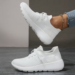 Solid Breathable Woven Shoes Running Sneakers