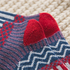 5 Pairs Geometric Pattern Colorblock Socks Women's Stockings
