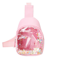 Girls Sequin Waist Bag Cute Zipper Crossbody Bag