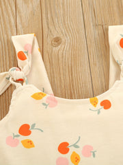 Baby Cotton Fruit Graphic Overalls Infant Romper
