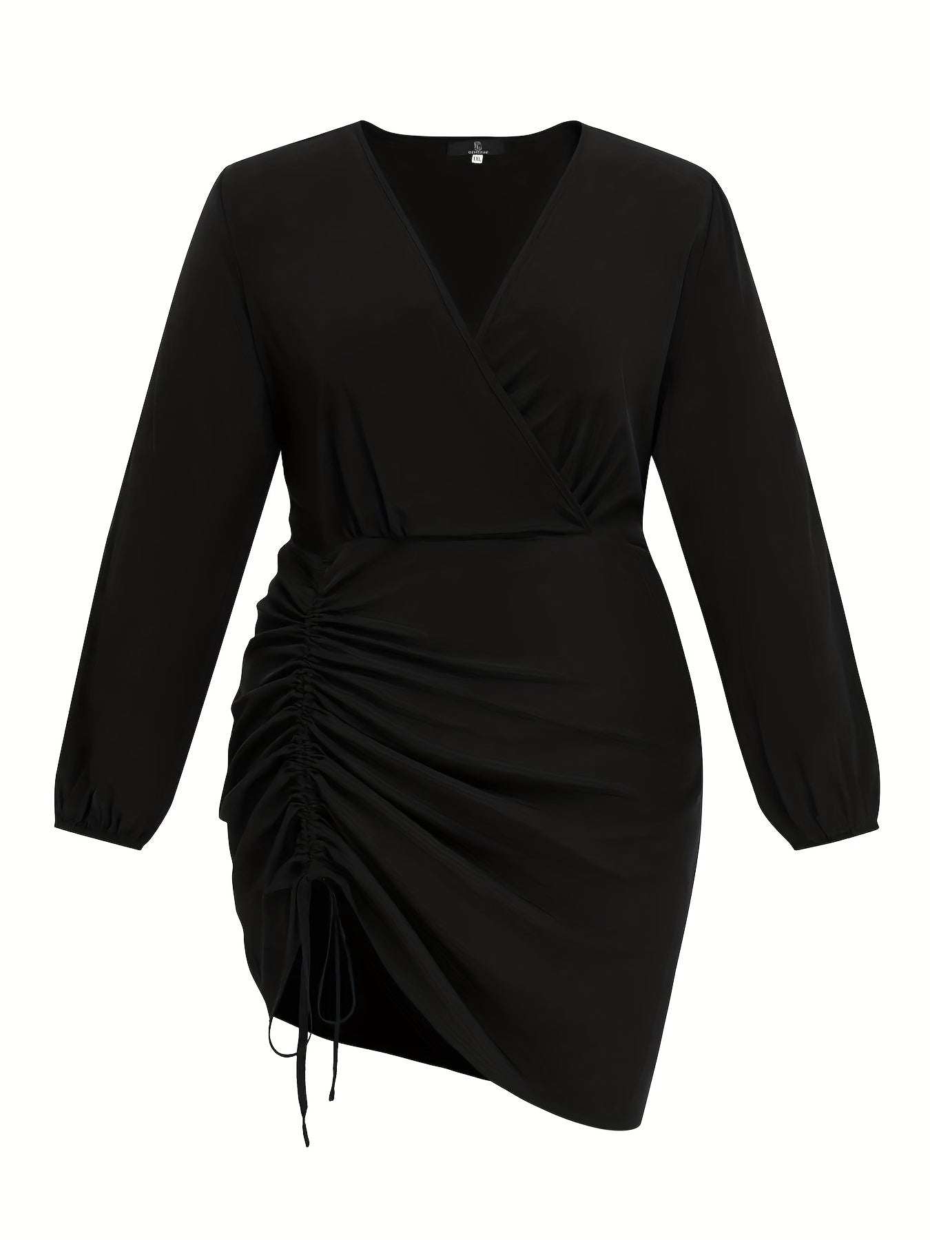 Sexy Lantern Sleeve V Neck Midi Dress