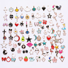 200pcs Mixed Drip Alloy Pendants Enamel Charms for DIY Necklace Jewelry