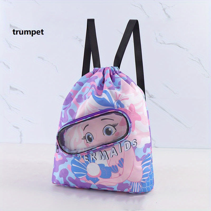 Kids Swimming Bag Waterproof Cartoon Beach Backpack