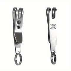 Stainless Steel Mini Pocket Clip Keychain for Outdoor Camping