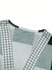 Colorblock Geometric Cardigan