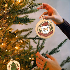10pcs Wooden DIY Christmas Decorations With Hemp Rope