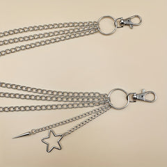 Star 3 Layer Waist Chain Decorative Pant Chain Hip Hop Rock Chain Punk Belt